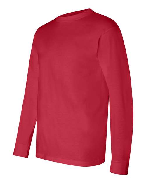 Bayside 6100 Unisex USA-Made Long Sleeve T-Shirt - Red - side