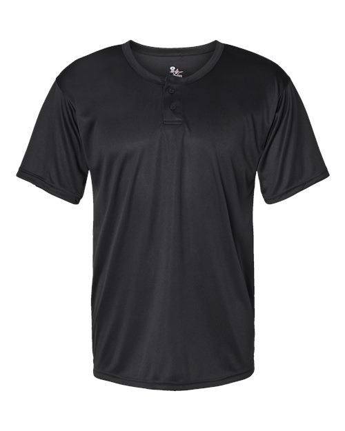 Alleson Athletic 7930 Men's B-Core Placket Jersey - Black - front