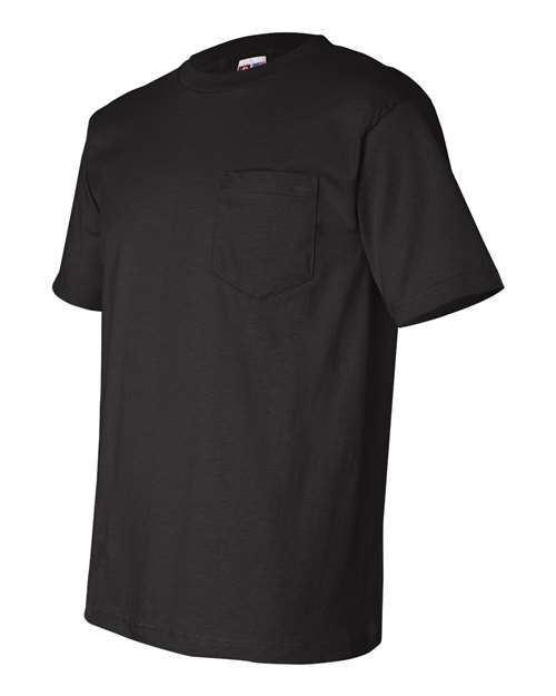 Bayside 7100 Unisex USA-Made Pocket T-Shirt - Black - side