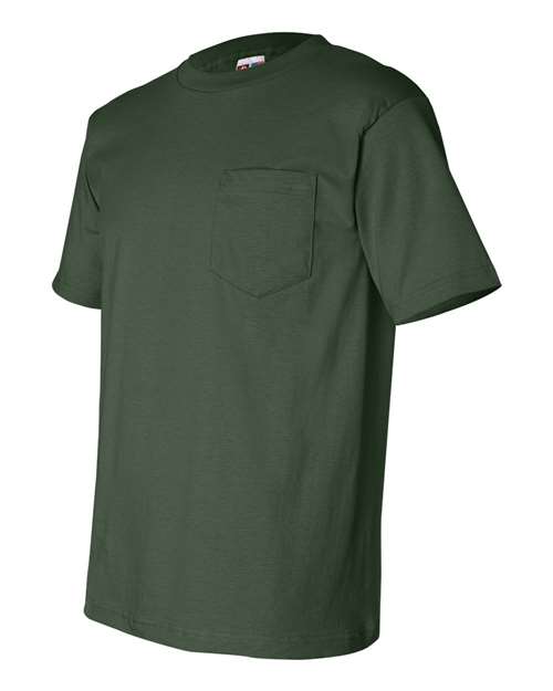 Bayside 7100 Unisex USA-Made Pocket T-Shirt - Forest Green - side