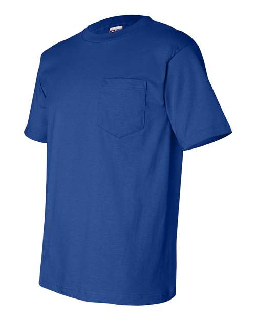 Bayside 7100 Unisex USA-Made Pocket T-Shirt - Royal Blue - side