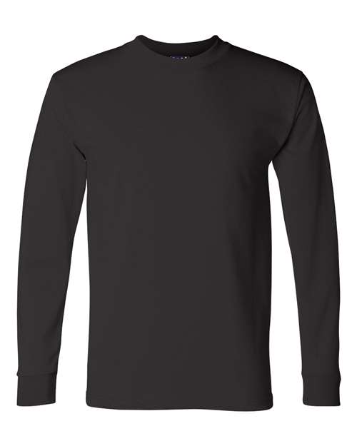 Bayside 2955 Unisex Union-Made Long Sleeve T-Shirt - Black - front