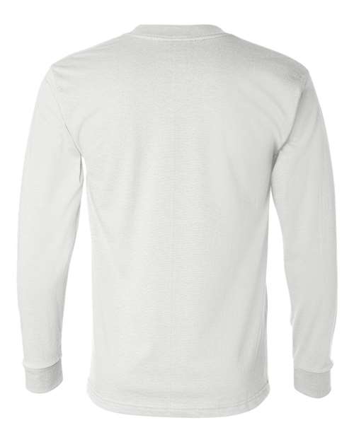 Bayside 2955 Unisex Union-Made Long Sleeve T-Shirt - White - back