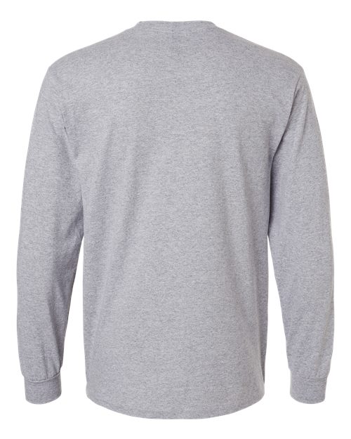Gildan 2410 Unisex Ultra Cotton® Long Sleeve Pocket T-Shirt - Sport Grey - back