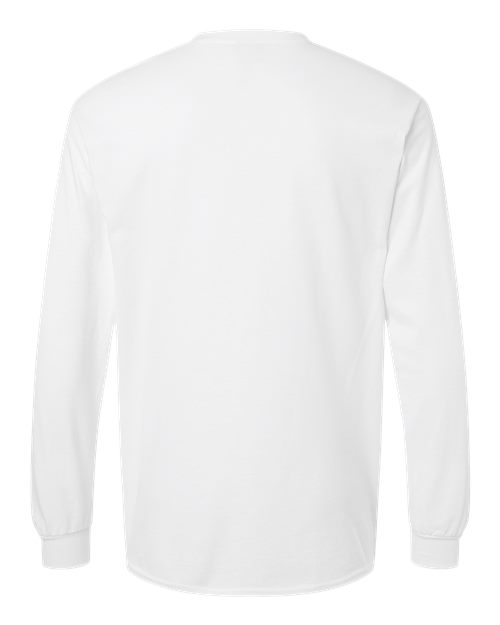 Gildan 2410 Unisex Ultra Cotton® Long Sleeve Pocket T-Shirt - White - back