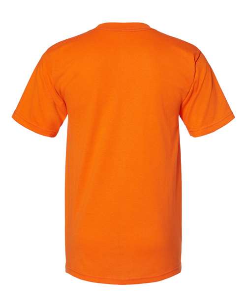 Bayside 1725 Unisex USA-Made 50/50 Pocket T-Shirt - Safety Orange - back