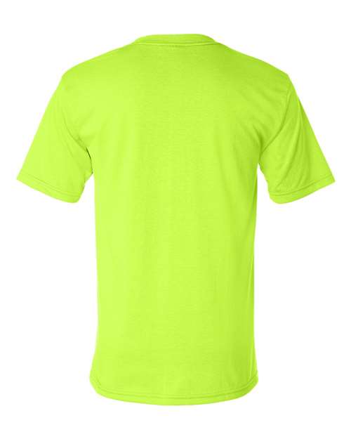 Bayside 1725 Unisex USA-Made 50/50 Pocket T-Shirt - Safety Green - back