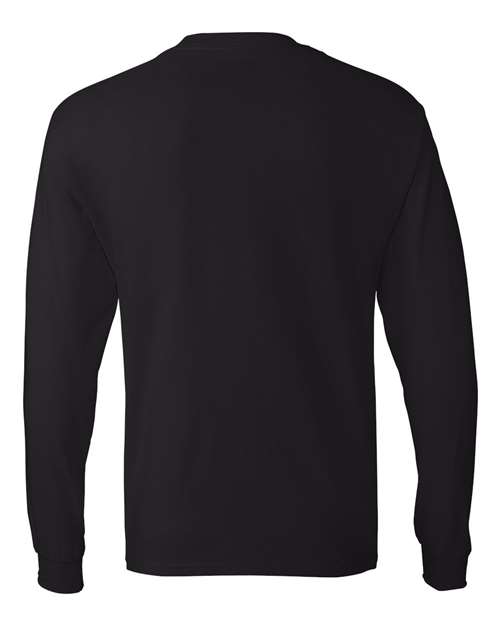 Hanes 5586 Unisex Authentic Long Sleeve T-Shirt - Black - back