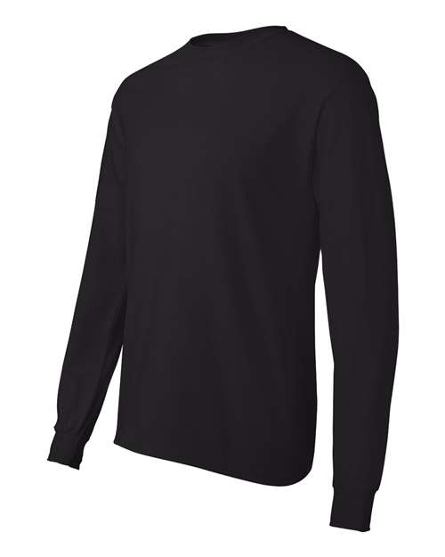 Hanes 5586 Unisex Authentic Long Sleeve T-Shirt - Black - side