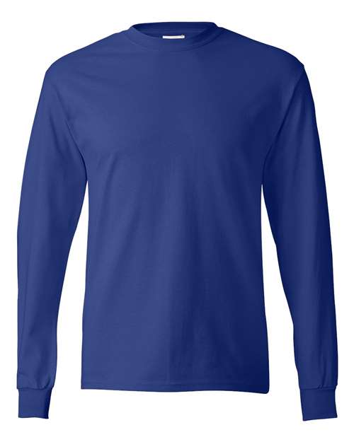 Hanes 5586 Unisex Authentic Long Sleeve T-Shirt - Deep Royal - front