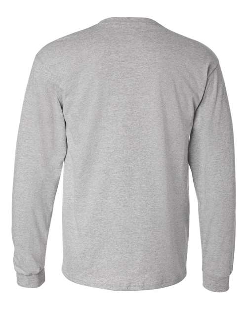 Hanes 5586 Unisex Authentic Long Sleeve T-Shirt - Light Steel - back