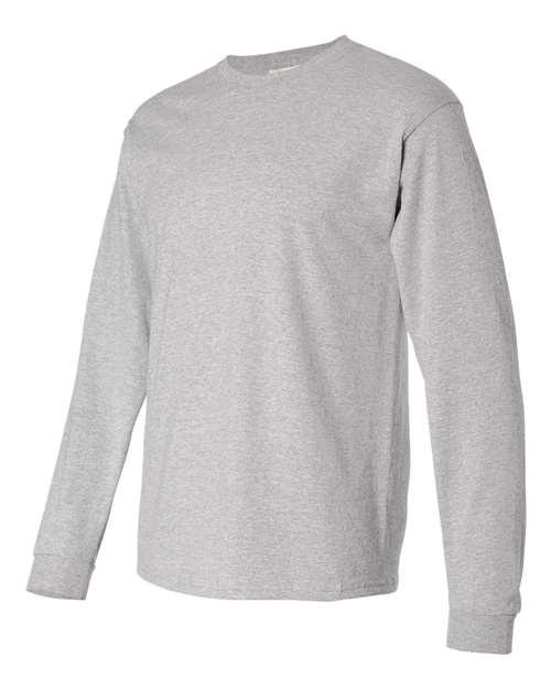 Hanes 5586 Unisex Authentic Long Sleeve T-Shirt - Light Steel - side