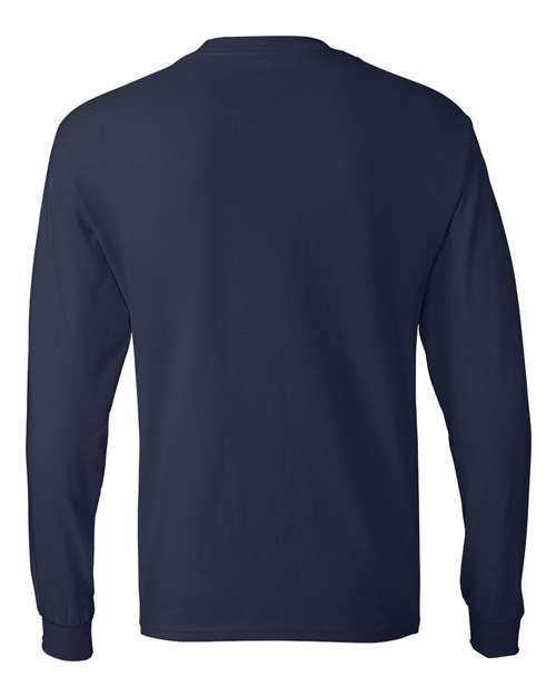 Hanes 5586 Unisex Authentic Long Sleeve T-Shirt - Navy - back