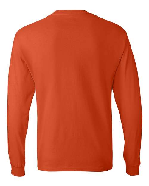 Hanes 5586 Unisex Authentic Long Sleeve T-Shirt - Orange - back