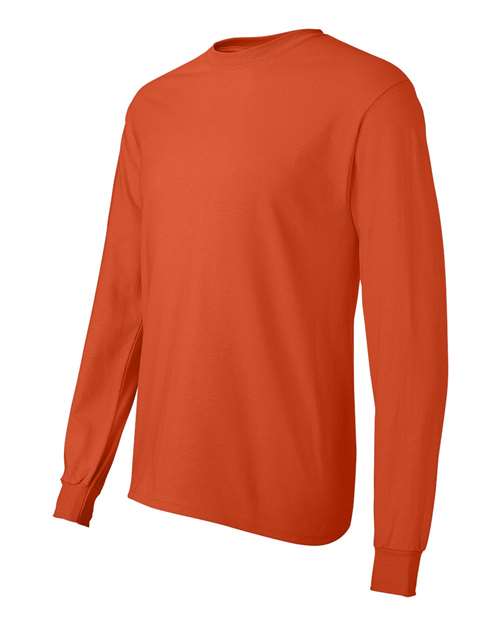 Hanes 5586 Unisex Authentic Long Sleeve T-Shirt - Orange - side