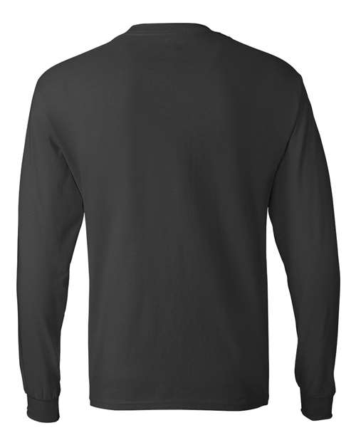 Hanes 5586 Unisex Authentic Long Sleeve T-Shirt - Smoke Grey - back