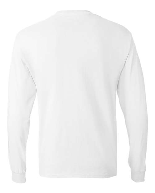 Hanes 5586 Unisex Authentic Long Sleeve T-Shirt - White - back