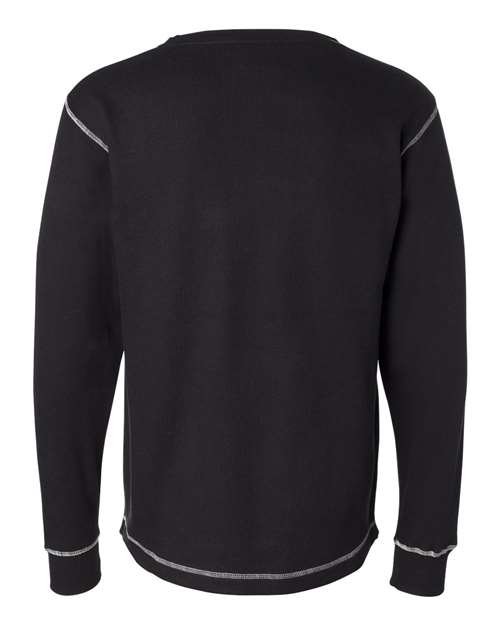J. America 8238 Men's Vintage Thermal Long Sleeve T-Shirt - Black/ Vintage White - back