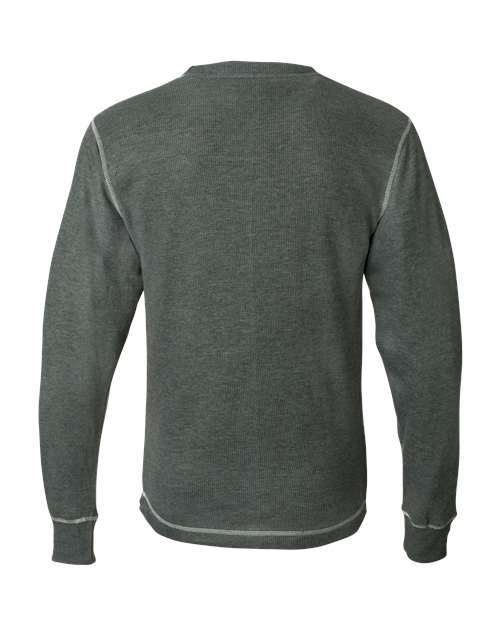 J. America 8238 Men's Vintage Thermal Long Sleeve T-Shirt - Charcoal Heather/ Vintage White - back