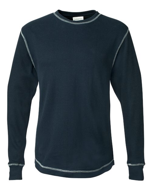 J. America 8238 Men's Vintage Thermal Long Sleeve T-Shirt - Vintage Navy/ Vintage White - front