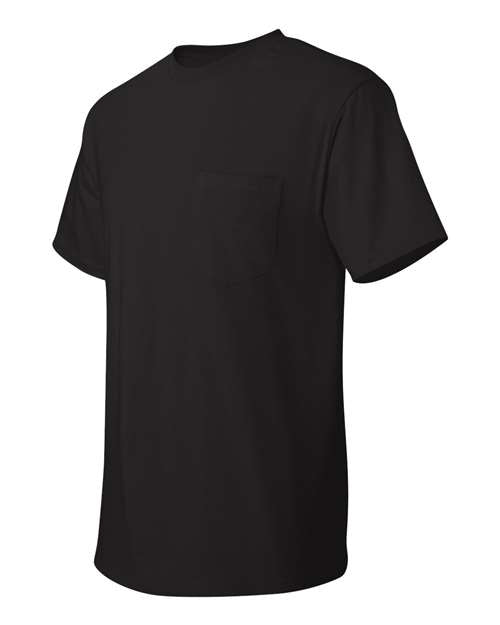 Hanes 5590 Unisex Authentic Pocket T-Shirt - Black - side