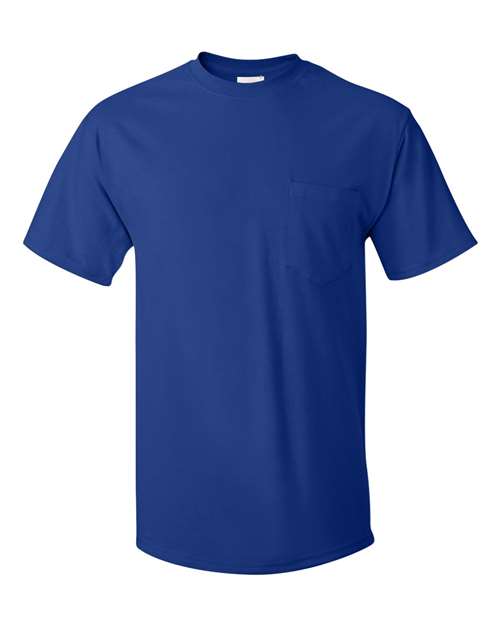 Hanes 5590 Unisex Authentic Pocket T-Shirt - Deep Royal - front