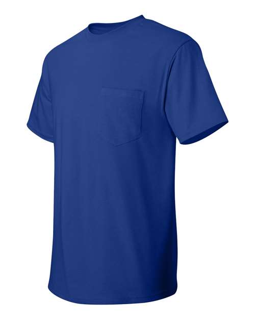 Hanes 5590 Unisex Authentic Pocket T-Shirt - Deep Royal - side