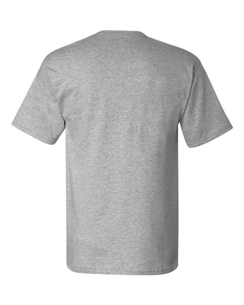 Hanes 5590 Unisex Authentic Pocket T-Shirt - Light Steel - back
