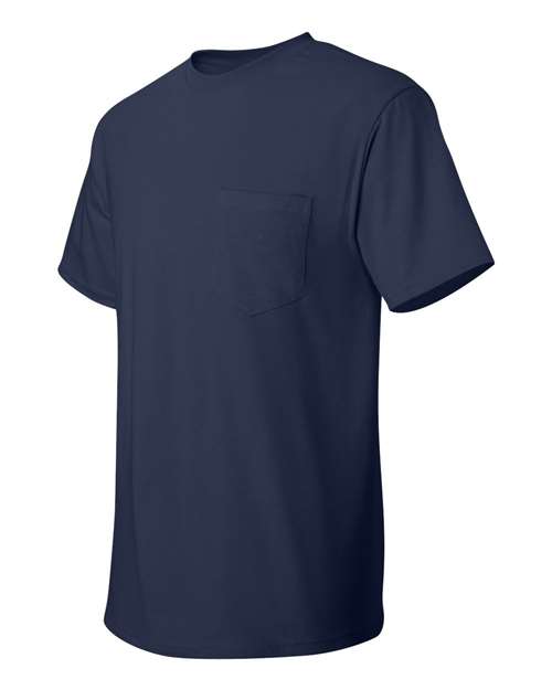 Hanes 5590 Unisex Authentic Pocket T-Shirt - Navy - side