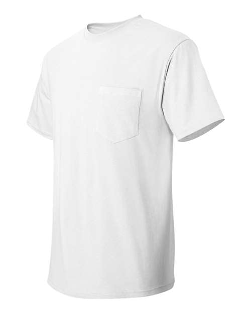 Hanes 5590 Unisex Authentic Pocket T-Shirt - White - side