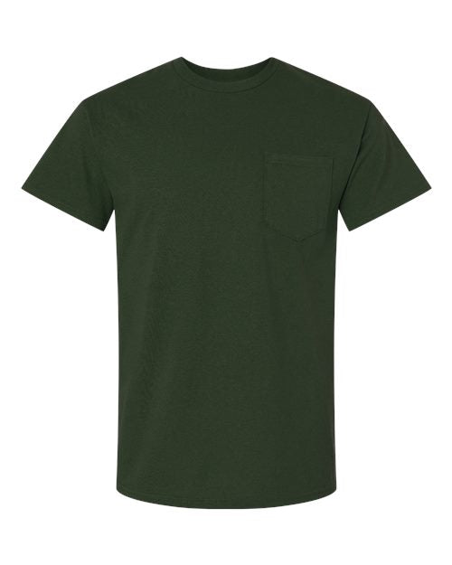 Gildan 2300 Unisex Ultra Cotton® Pocket T-Shirt - Forest Green - front