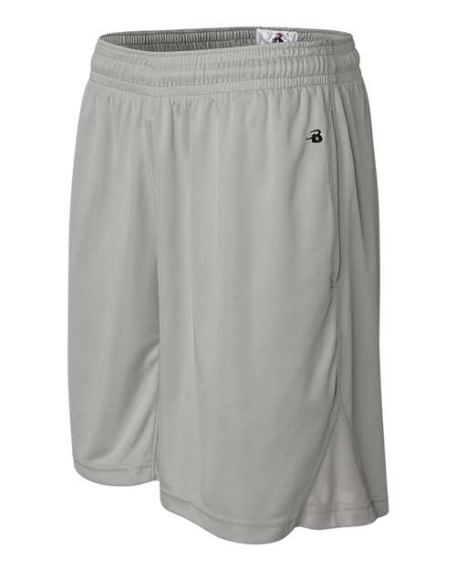 Badger 4110 Men's BT5 9" Inseam Trainer Shorts - Silver - side