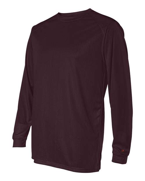 Badger 4104 Unisex B-Core Long Sleeve T-Shirt - Maroon - side