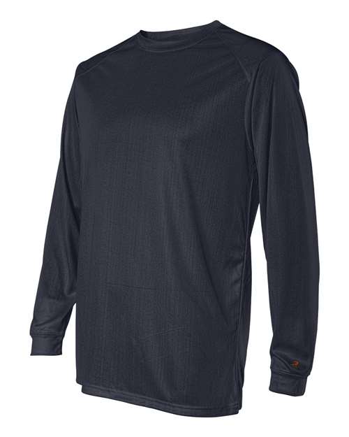 Badger 4104 Unisex B-Core Long Sleeve T-Shirt - Navy - side