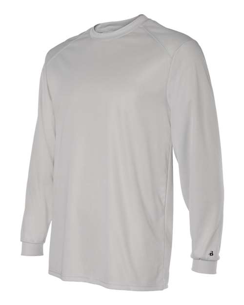 Badger 4104 Unisex B-Core Long Sleeve T-Shirt - Silver - side
