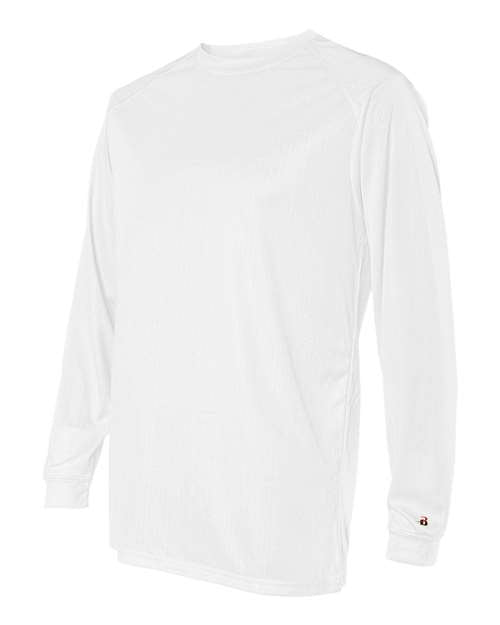 Badger 4104 Unisex B-Core Long Sleeve T-Shirt - White - side