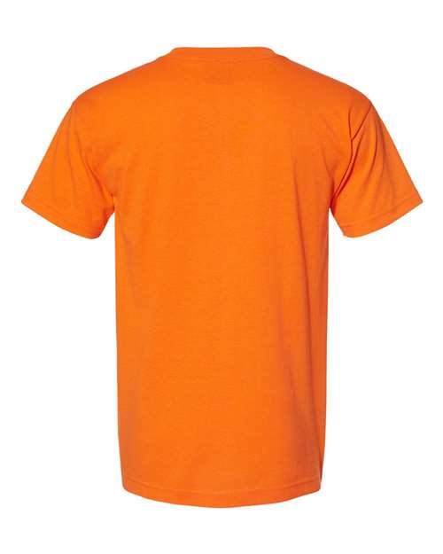 Bayside 1701 Unisex USA-Made 50/50 T-Shirt - Safety Orange - back