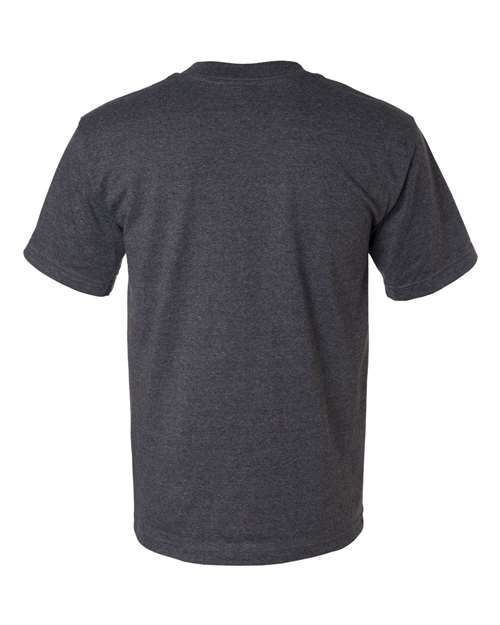 Bayside 1701 Unisex USA-Made 50/50 T-Shirt - Charcoal Heather - back