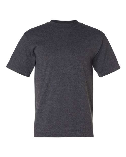 Bayside 1701 Unisex USA-Made 50/50 T-Shirt - Charcoal Heather - front