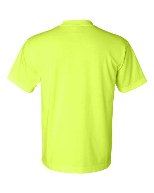 Bayside 1701 Unisex USA-Made 50/50 T-Shirt - Safety Green - back