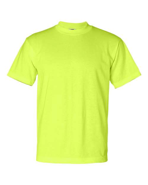 Bayside 1701 Unisex USA-Made 50/50 T-Shirt - Safety Green - front