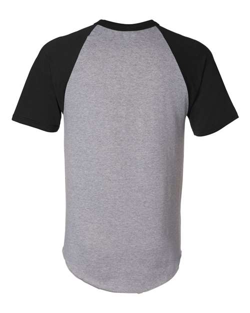 Augusta Sportswear 423 Unisex Raglan Baseball Jersey - Athletic Heather/ Black - back