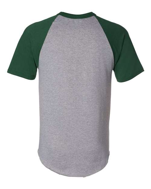 Augusta Sportswear 423 Unisex Raglan Baseball Jersey - Athletic Heather/ Dark Green - back