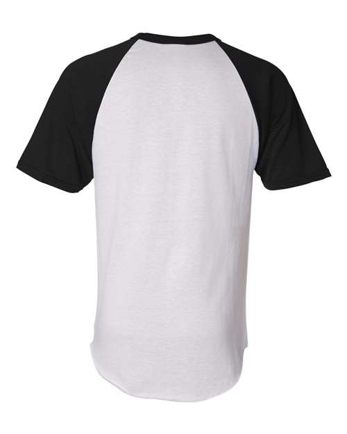 Augusta Sportswear 423 Unisex Raglan Baseball Jersey - White/ Black - back