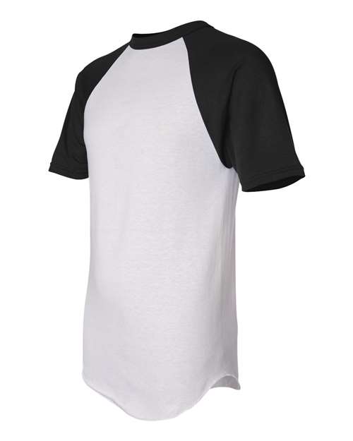 Augusta Sportswear 423 Unisex Raglan Baseball Jersey - White/ Black - side