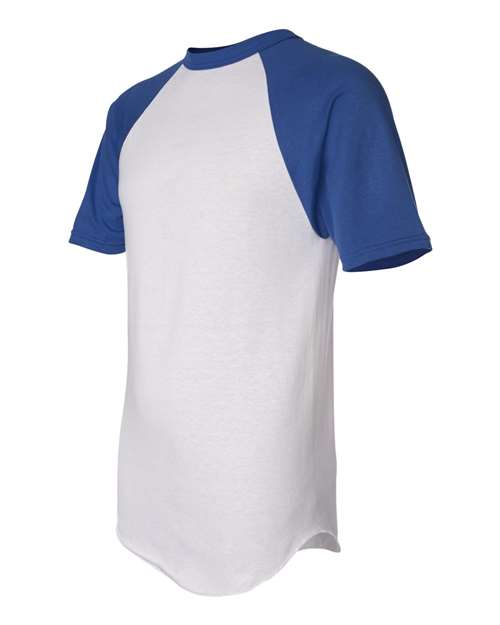 Augusta Sportswear 423 Unisex Raglan Baseball Jersey - White/ Royal - side