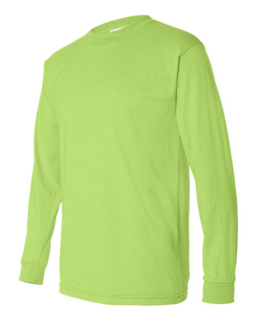 Bayside 1715 Men's USA-Made 50/50 Long Sleeve T-Shirt - Safety Green - side