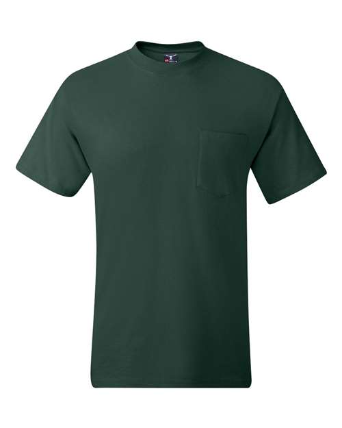 Hanes 5190 Unisex Beefy-T® Pocket T-Shirt - Deep Forest - front