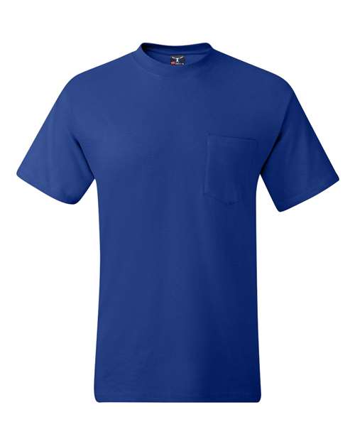 Hanes 5190 Unisex Beefy-T® Pocket T-Shirt - Deep Royal - front