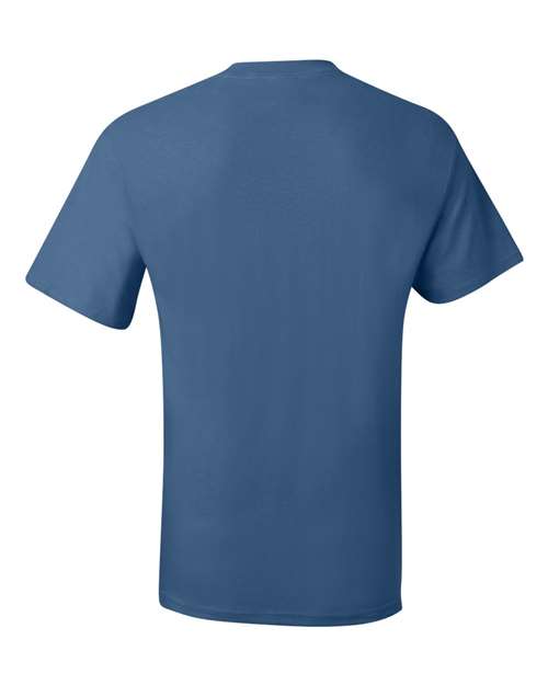 Hanes 5190 Unisex Beefy-T® Pocket T-Shirt - Denim Blue - back